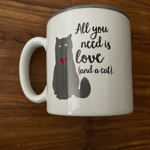 Burton & Burton coffee cup - All you need is Love( and a cat)